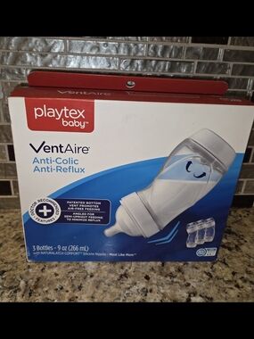 NWT Playtex Baby VentAire Anti-Colic Bottles (3) 9oz Bottles